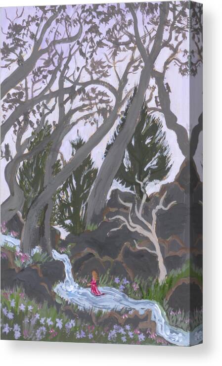 Landscape Canvas Print featuring the painting Wading by Dawn Senior-Trask