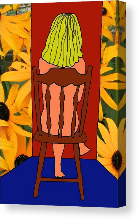 Flowers Canvas Print featuring the digital art Waiting by Laura Smith