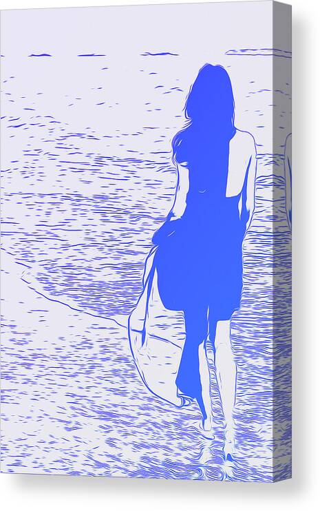 Silent Canvas Print featuring the painting Walking by the Dreams by AM FineArtPrints