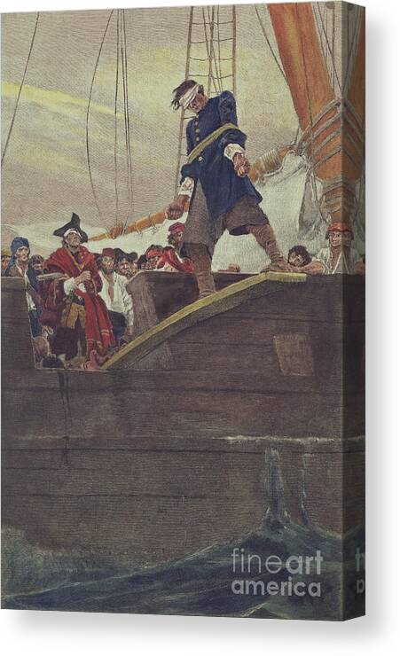 Plank Canvas Print featuring the painting Walking the Plank by Howard Pyle