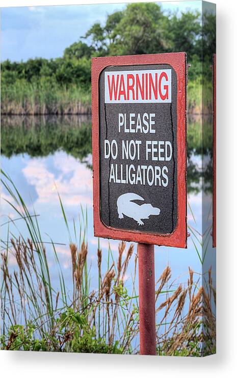 No Swimming Canvas Print featuring the photograph Warning No Swimming by JC Findley
