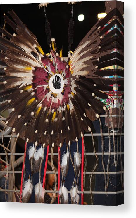 Native Americans Canvas Print featuring the photograph Warrior Feathers by Audrey Robillard
