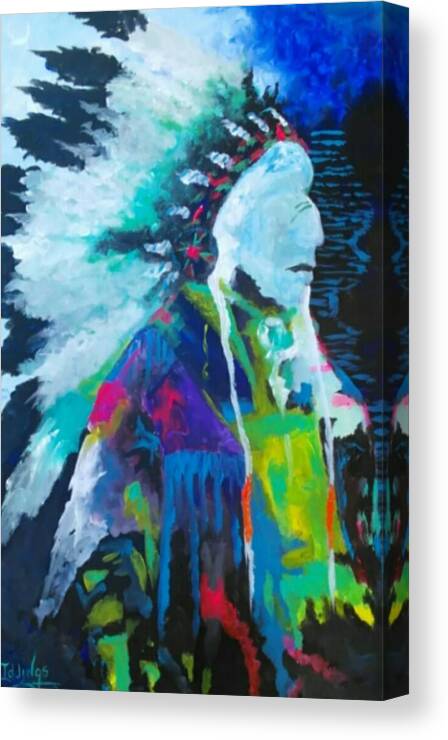 Native American Canvas Print featuring the painting Washta by Sam Iddings
