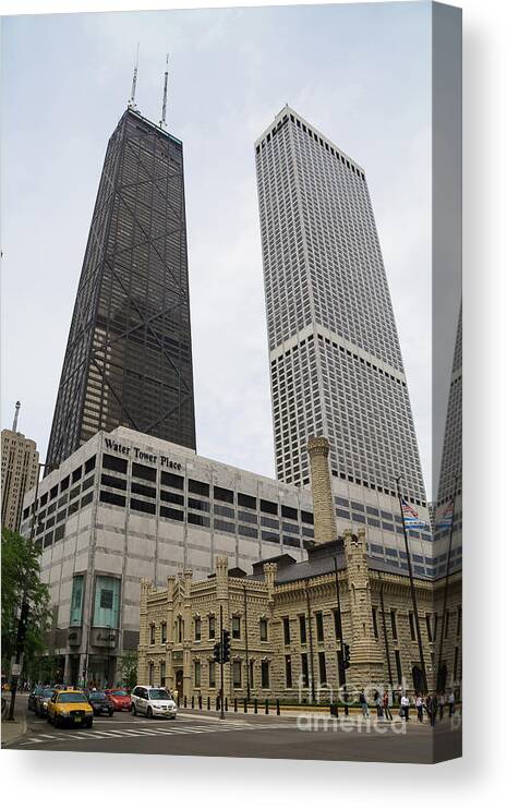 Chicago Canvas Print featuring the photograph Water Tower Place and Company by David Levin