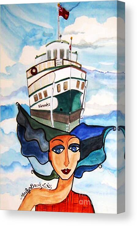 Boat Canvas Print featuring the painting Wenonah 2 by Marilyn Brooks