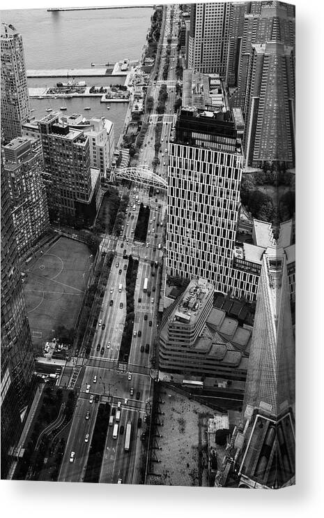 New York City Canvas Print featuring the photograph West Side Highway from Above by Stephen Russell Shilling