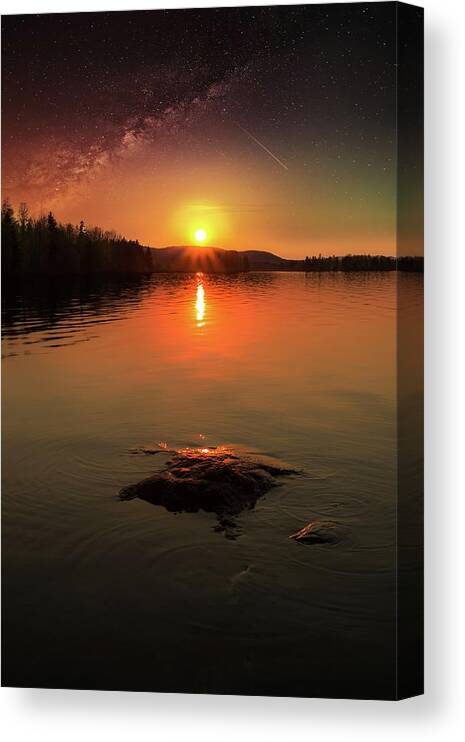 Sunset Canvas Print featuring the photograph Where heaven touches the earth by Rose-Marie Karlsen