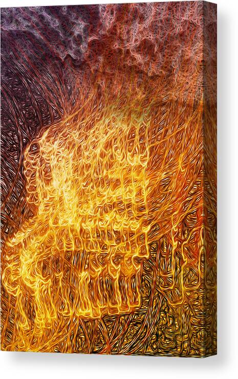 Illuminated Abstracts Canvas Print featuring the digital art Where Theres Smoke by Becky Titus