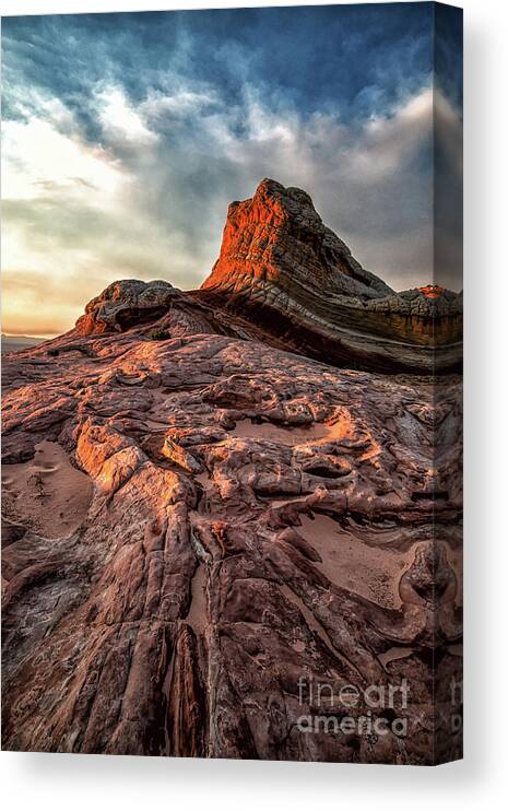 Arizona Canvas Print featuring the photograph White Pocket inside Vermillion Cliffs National Monument by Peter Dang