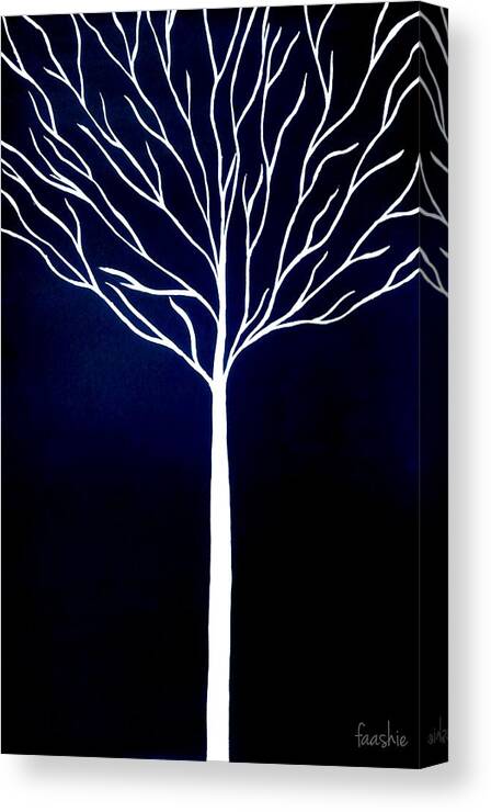 Tree Canvas Print featuring the painting White tree by Faashie Sha