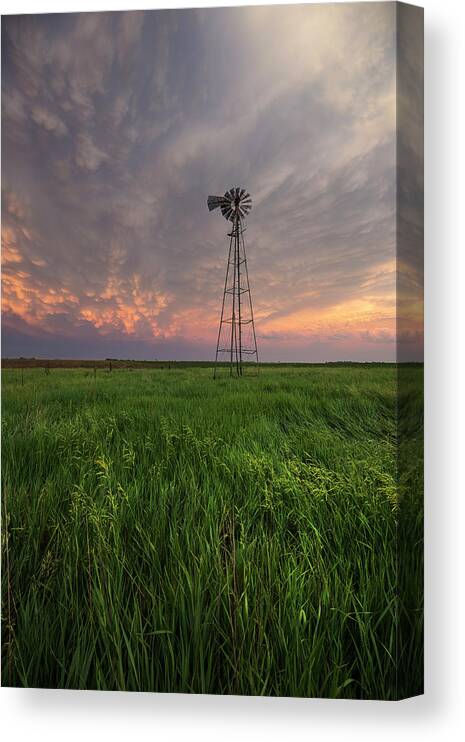 Windmill Canvas Print featuring the photograph Windmill Mammatus by Aaron J Groen