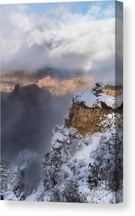 Sandra Bronstein Canvas Print featuring the photograph Winter At The Grand Canyon by Sandra Bronstein