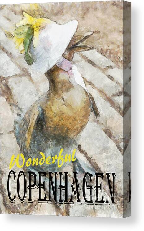 Copenhagen Canvas Print featuring the photograph Wonderful Copenhagen Vintage Style Travel Poster by Edward Fielding