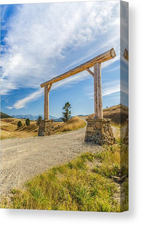 Arch Canvas Print featuring the photograph Wooden Arch Entrance by Leigh Anne Meeks