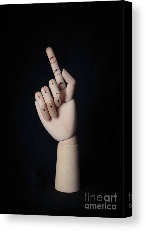 Wooden Canvas Print featuring the photograph Wooden Artist Hand Model Finger by Edward Fielding