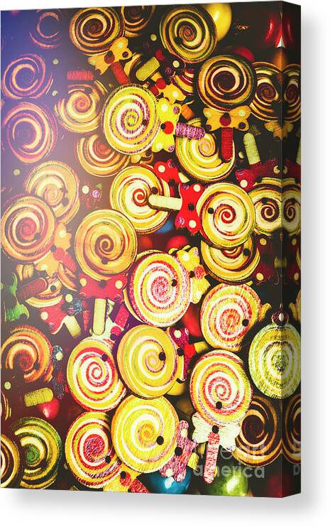 Lollies Canvas Print featuring the photograph Wooden lollipops by Jorgo Photography