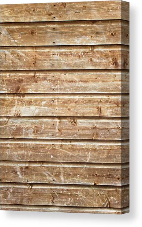 Abstract Canvas Print featuring the photograph Wooden panels background by Tom Gowanlock