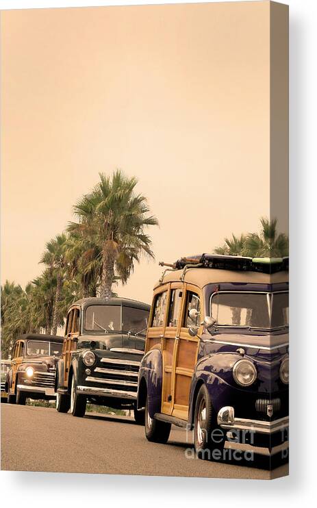 Sepia Canvas Print featuring the photograph Woodies in Sepia by Timothy OLeary