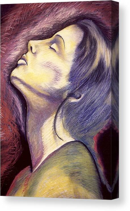Woman In Silent Worship Canvas Print featuring the drawing Worshiper by Carrie Maurer