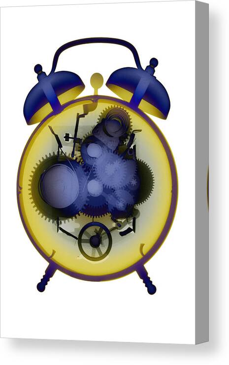X-ray Art Photography Canvas Print featuring the photograph X-ray Alarm Clock No. 10 by Roy Livingston