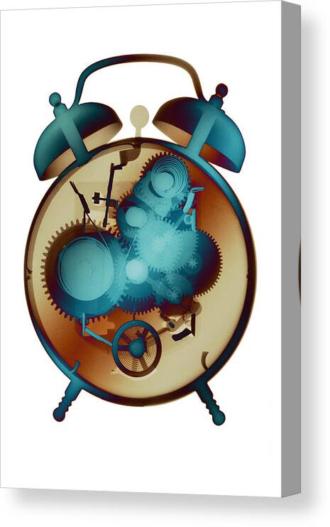 X-ray Art Photography Canvas Print featuring the photograph X-ray Alarm Clock No. 9 by Roy Livingston