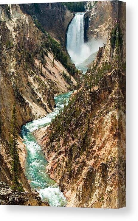 Yellowstone Canvas Print featuring the photograph Yellowstone Waterfalls by Sebastian Musial