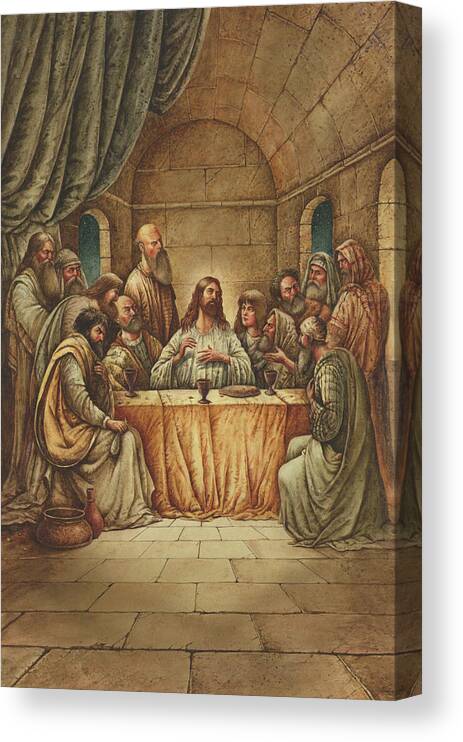 Last Supper Canvas Print featuring the painting 04 by Val Bochkov