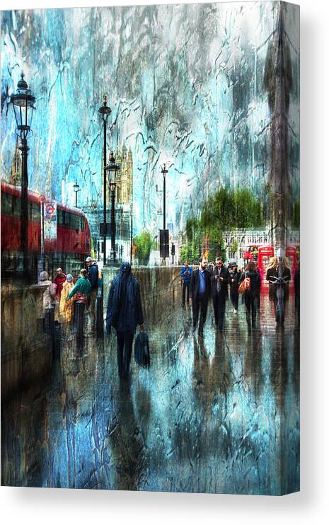 After Canvas Print featuring the photograph After The Rain In London #1 by Nicodemo Quaglia