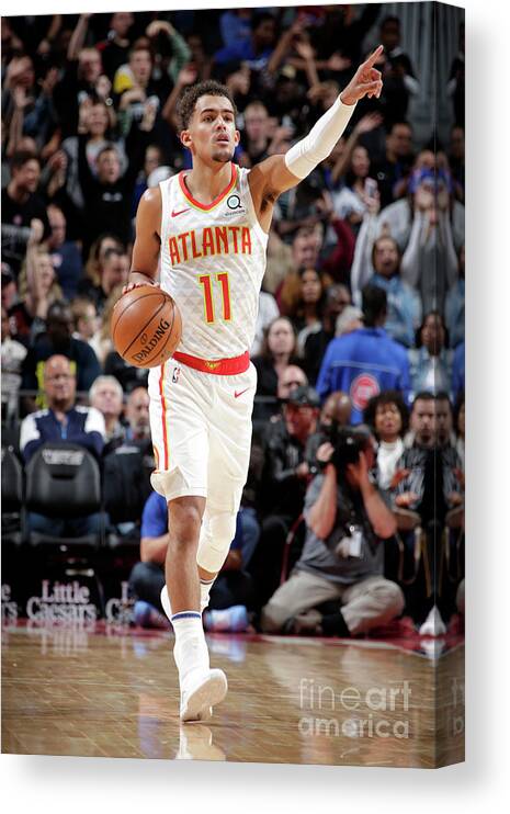 Nba Pro Basketball Canvas Print featuring the photograph Atlanta Hawks V Detroit Pistons by Brian Sevald