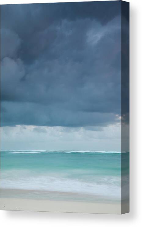 Tranquility Canvas Print featuring the photograph Beach At Dawn, Bavaro, Punta Cana #1 by Walter Bibikow