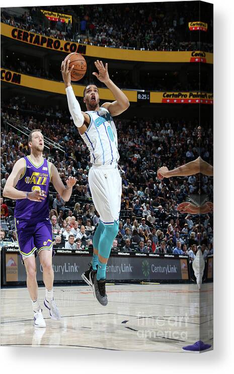Nba Pro Basketball Canvas Print featuring the photograph Charlotte Hornets V Utah Jazz by Melissa Majchrzak