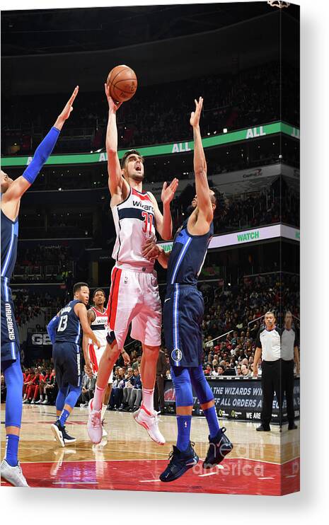 Nba Pro Basketball Canvas Print featuring the photograph Dallas Mavericks V Washington Wizards by Jesse D. Garrabrant