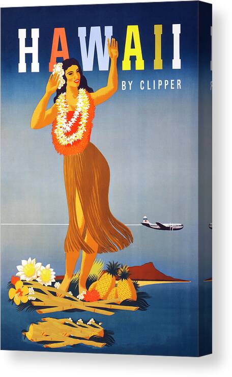 People Canvas Print featuring the photograph Hawaii Travel Poster #1 by Graphicaartis