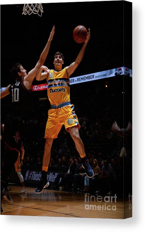 Juancho Hernangomez Canvas Print featuring the photograph Houston Rockets V Denver Nuggets #1 by Bart Young