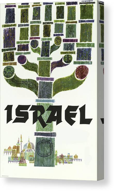 Israel Travel Canvas Print featuring the Israel Travel #1 by Vintage Apple Collection