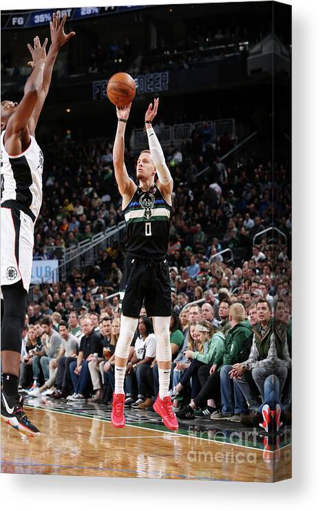 Donte Divincenzo Canvas Print featuring the photograph La Clippers V Milwaukee Bucks by Gary Dineen