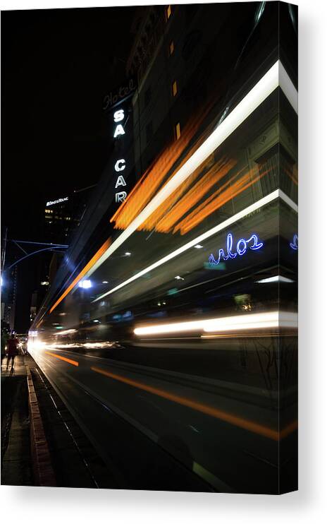 Lightrail Canvas Print featuring the photograph Lightrail #1 by Nicole Zenhausern