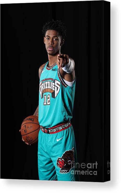 Ja Morant Canvas Print featuring the photograph Memphis Grizzlies Portrait Shoot In #1 by Joe Murphy