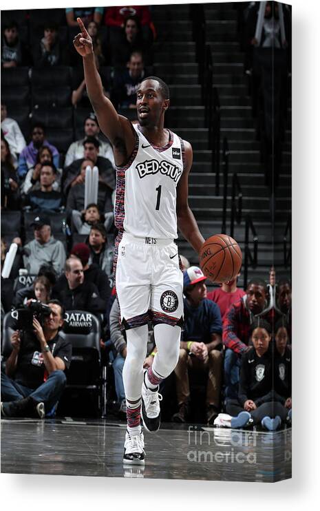 Theo Pinson Canvas Print featuring the photograph Miami Heat V Brooklyn Nets by Nathaniel S. Butler