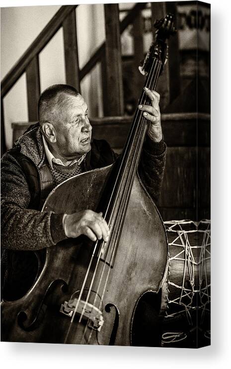 Instrument Canvas Print featuring the photograph Musicians #1 by Normunds Kaprano