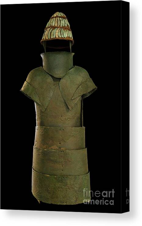 Cyclopean Canvas Print featuring the photograph Mycenaean Bronze Armour by David Parker/science Photo Library
