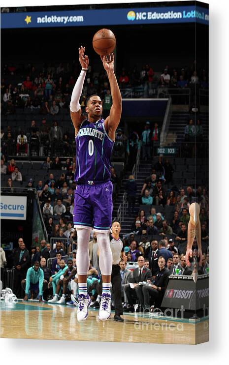 Miles Bridges Canvas Print featuring the photograph New Orleans Pelicans V Charlotte Hornets #1 by Brock Williams-smith