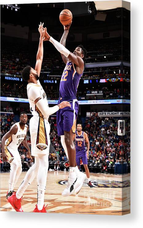 Deandre Ayton Canvas Print featuring the photograph Phoenix Suns V New Orleans Pelicans #1 by Bill Baptist