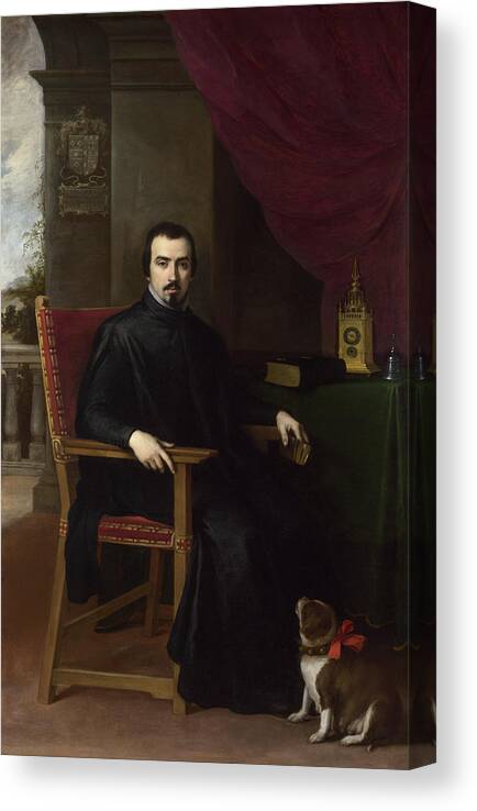Animal Canvas Print featuring the painting Portrait of Don Justino de Neve #1 by Bartolome Esteban Murillo