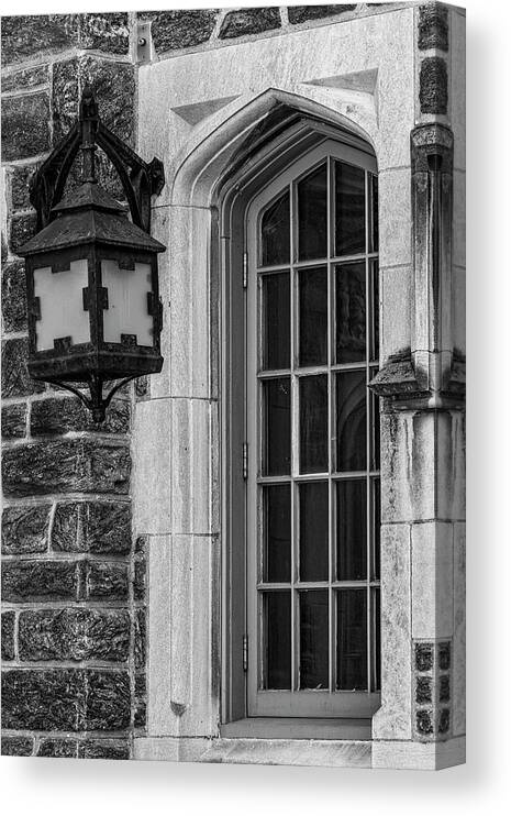 Princeton Canvas Print featuring the photograph Princeton University Window and Lamp #1 by Susan Candelario