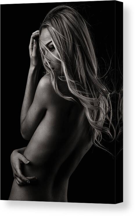 Fine Art Nude Canvas Print featuring the photograph Sensual Beauty #1 by Martin Krystynek Mqep