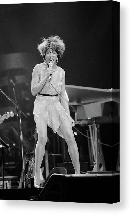Celebrities Canvas Print featuring the photograph Tina Turner performing #1 by Dmi