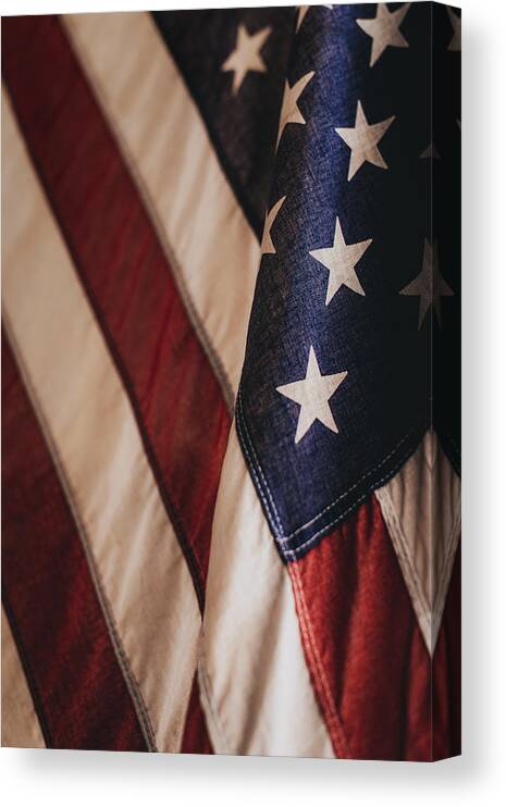  Canvas Print featuring the photograph Usa Flag #1 by Tim Mossholder