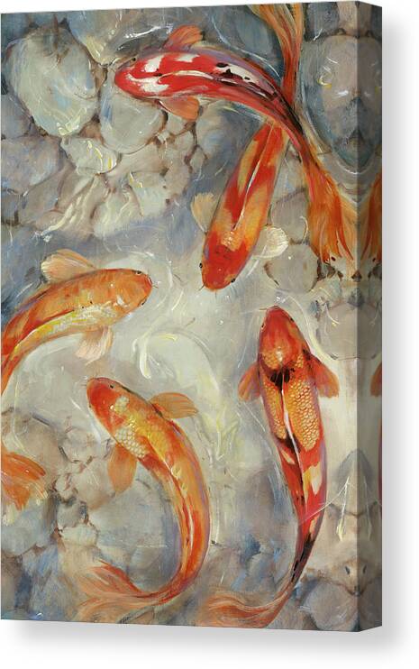 Animals Canvas Print featuring the painting Vibrant Koi II #1 by Tim O'toole