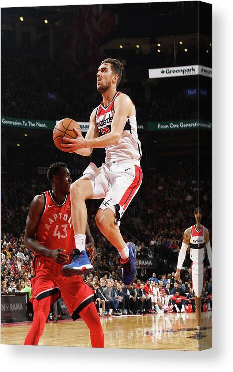 Tomas Satoransky Canvas Print featuring the photograph Washington Wizards V Toronto Raptors by Ron Turenne